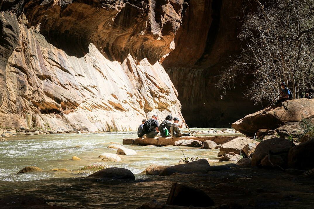 team testing river water
